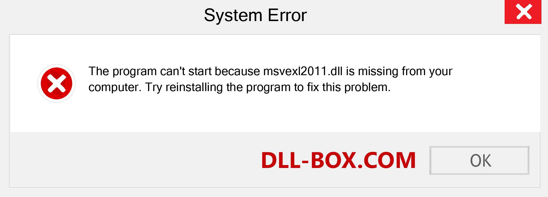  msvexl2011.dll file is missing?. Download for Windows 7, 8, 10 - Fix  msvexl2011 dll Missing Error on Windows, photos, images